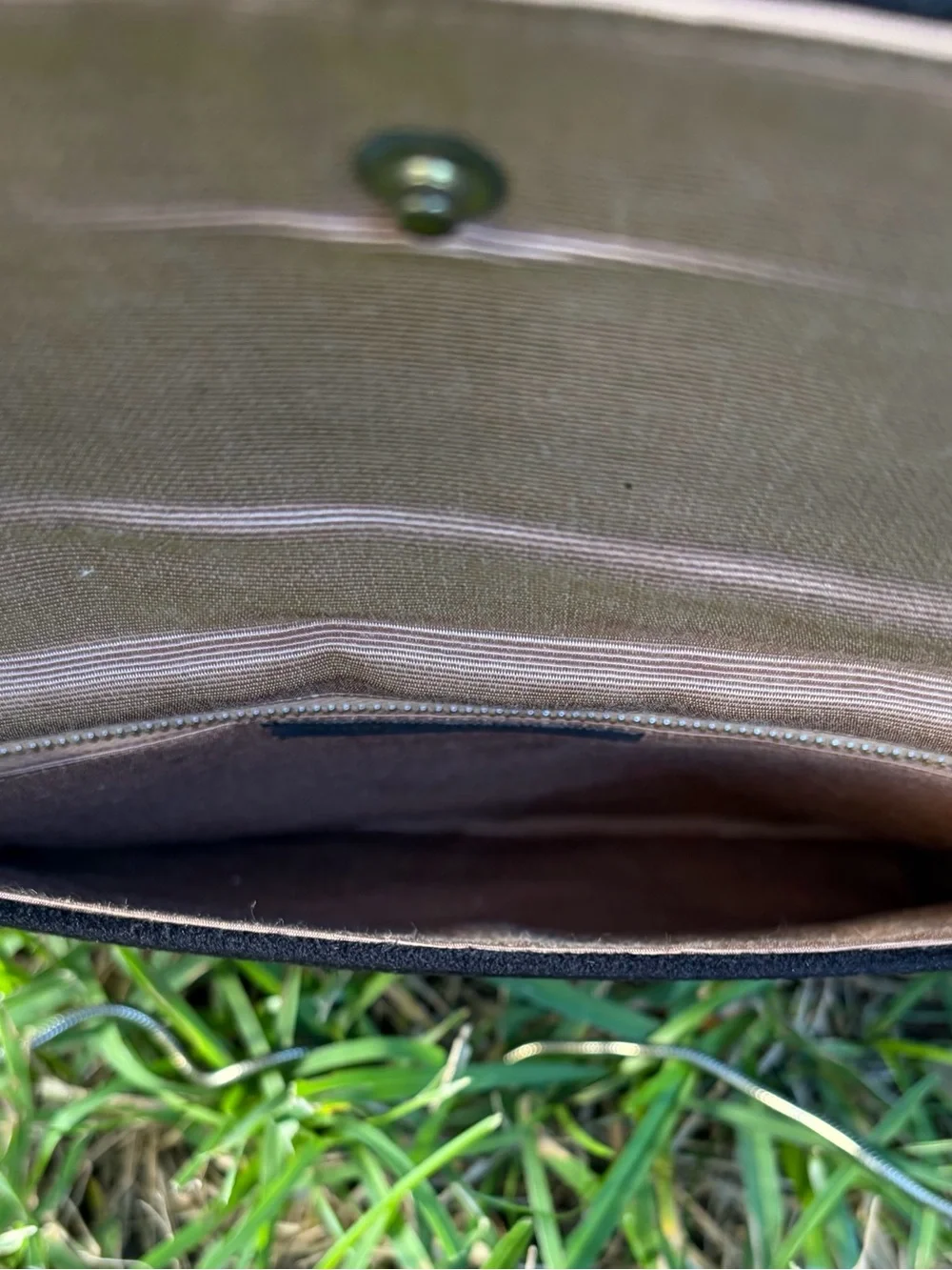 Vintage Black Suede Flap Clutch with Chain Strap